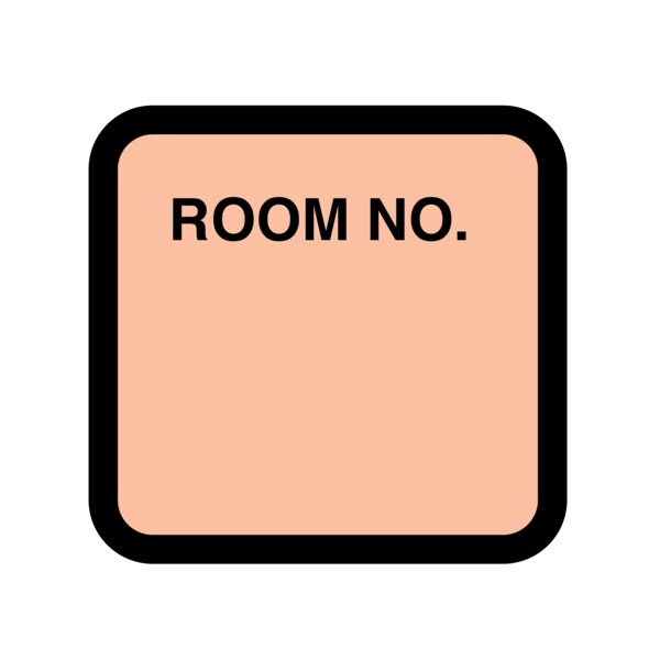 Nevs Printed Chart Labels - Room No 1-7/16" x 1-1/2" Salmon w/Black NRBP-S-SALMON - main